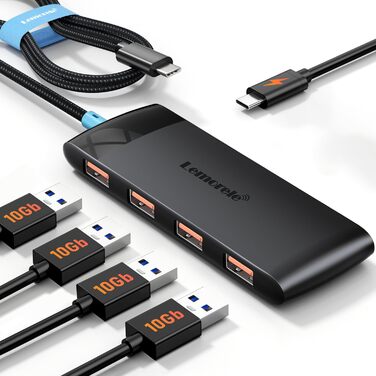 Lemorele USB-C док-станція: 4K HDMI, 4x USB 3.0/2.0, 100W PD, SD/TF, USB-C 3.0 - для MacBook, Dell, HP, Lenovo, Asus