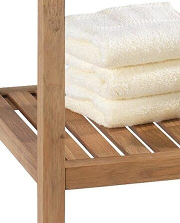 WENKO Norway Shelving Unit with 4 shelves, open standing shelf with 3 shelves made of solid, oiled walnut wood with natural wood oil, high-quality processed living shelf for the household, 36 x 112 x 36 cm, Natural