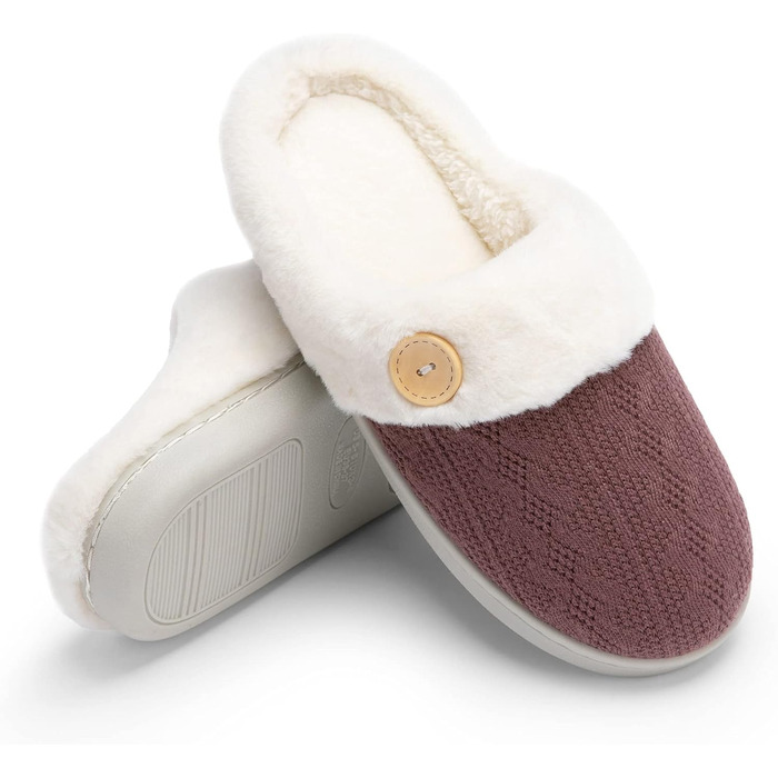 Чантомoo Домашні тапочки для жінок, зручні, з піною Memory Foam, плюшеві, теплих кольорів (зелені, фіолетові), антиковзка підошва, для дому та вулиці