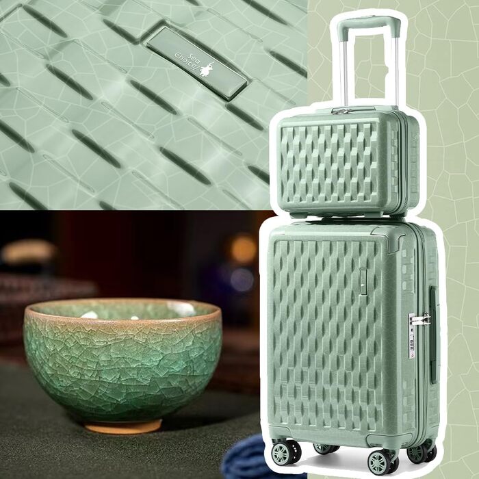 Набір валіз Sea Choice Handgepäck: 3 валізи (55/65/75 см) + косметичка, білий, з TSA-замком