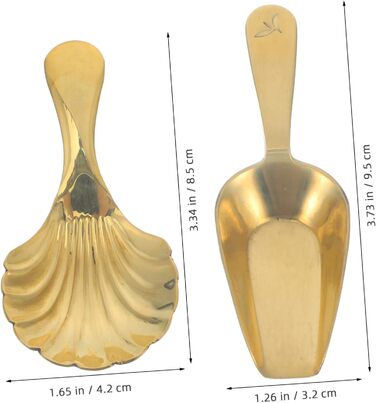 Cabilock 6-Piece Brass Scoop Spoons, Small Brass Shovels, Bath Salt Scoop, Bean Accessories, Glass Bathroom Counter Organizer, Mini Accessories, Individual Popcorn Measuring Cups, Scoop