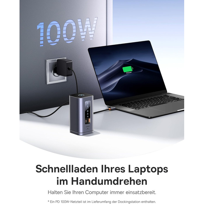 Базаус Док-станція USB-C 12-в-1 для ноутбуків Dell/HP/Lenovo/Asus/Acer/Mac, 2 монітори 4K HDMI, 10Gbps USB-C/A, 100W PD, Gigabit Ethernet