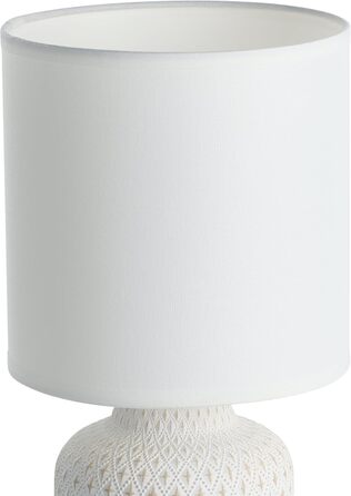 Настільна лампа EGLO Bellariva: кераміка кремового кольору, тканина білого кольору, з вимикачем, E14