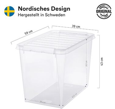 SmartStore - 4x Storage Box with Lid Classic 8L (34x25x16cm) | Stackable Box with Lid | Food-Safe Plastic Box | Plastic Box with Lid & Reinforced Corners | 10 Year Warranty (66 L)