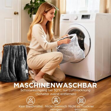 Електрична ковдра VIWAVE з автовимкненням, 6 режимів нагріву, таймер 6 годин, цифровий регулятор, захист від перегріву, 130x180 см