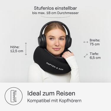 Подушка для шиї Kapten & Son | Подорожі | З піною Memory Foam | Регульована | Ергономічна