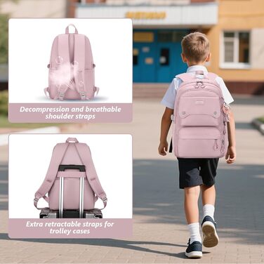 Шкільний рюкзак для дівчаток та хлопців підлітків, рюкзак для жінок та чоловіків, рюкзак для ноутбука 15,6 дюймів, повсякденний рюкзак для подорожей та навчання, водонепроникний, рюкзак для коледжу #6 фіолетовий