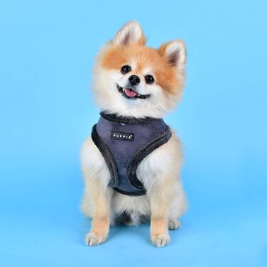 Шлейка для собак Puppia Terry Harness A - сіра, розмір L, регульована та комфортна