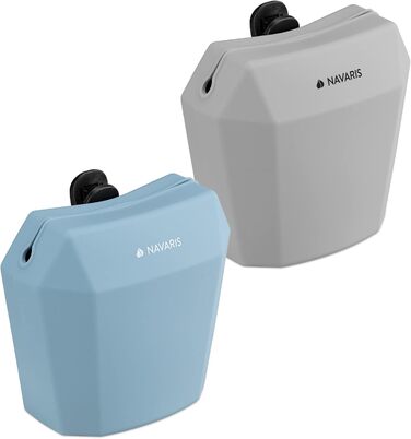 Набір Silikon від Navaris: 2 миски для корму для собак з кліпсою та магнітом - для ласощів, сухого та вологого корму (сірий & червоний, синій/сірий)