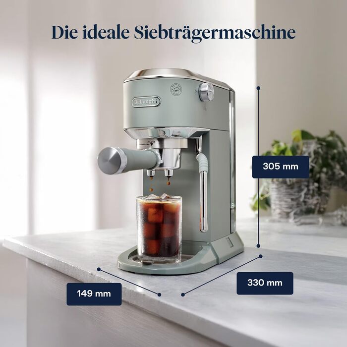 Еспресо-кавоварка De'Longhi Style EC 685.B Dedica 2025: компактна, з професійним капучинатором, для кави та ESE Pads