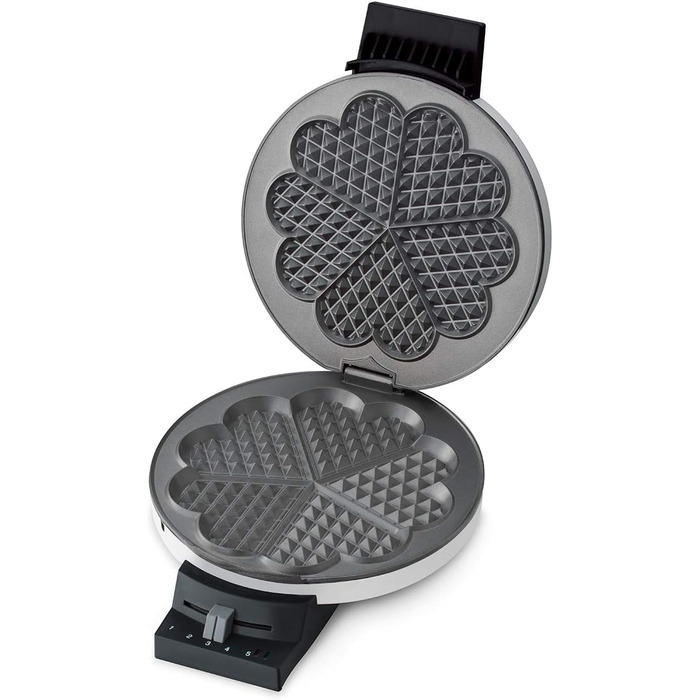 Вафельниця Cloer 1200 Вт для класичних вафель XXL, 19,5 см, сталева, біла, без сигналу