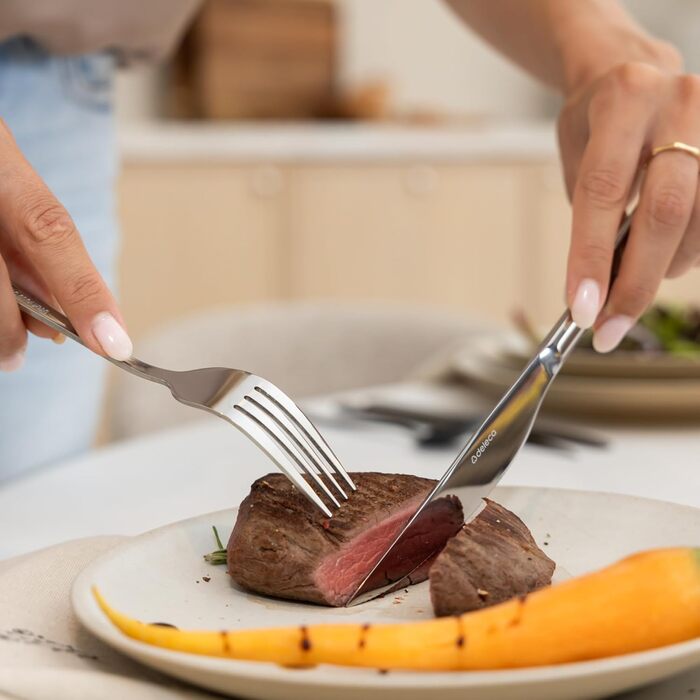 Німецький набір столових приборів з нержавіючої сталі Edelstah на 12 осіб (72 шт.) - ніж, виделка, ложка. Підходить для дому та ресторану.