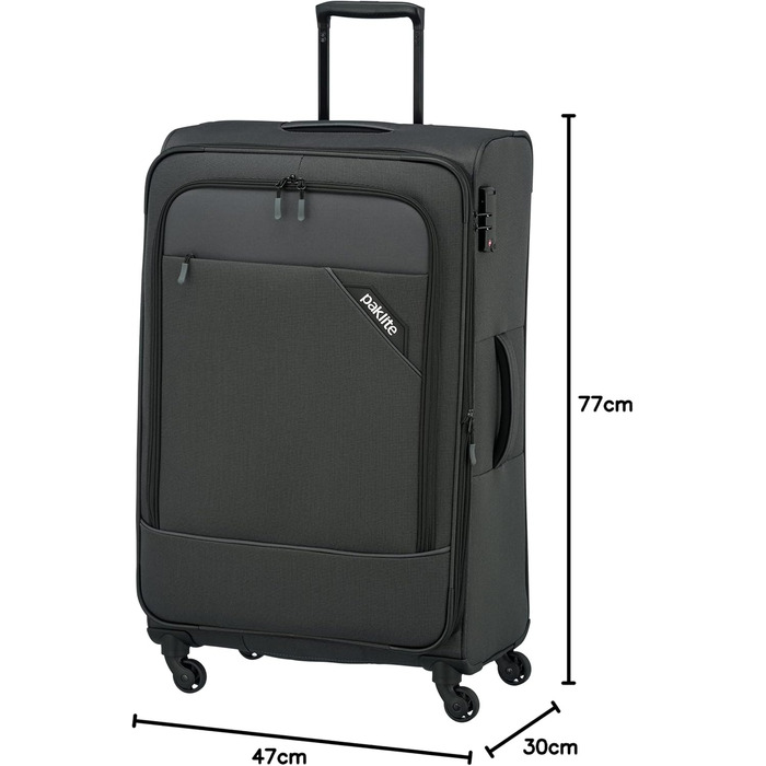Чемодан ручної поклажі Paklite Derby 55 см, 41 л, 4 колеса, з TSA замком, функція розширення
