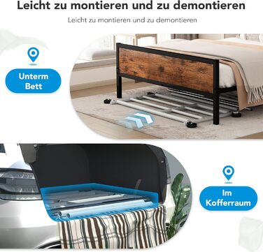 Стійка для одягу на колесах HOKEEPER, подвійна, вантажопідйомність до 283 кг