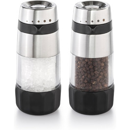 Набір для солі та перцю OXO Good Grips Accent: регульовані млини з кераміки, неслизькі кнопки, зручне заповнення, без мірний дизайн для столу