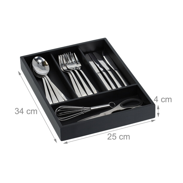 Relaxdays Cutlery Box with 4 Compartments