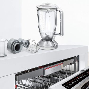 Bosch Compact Kitchen Machine MultiTalent 8 MC812W501, XXL Mixing Bowl 3.9 L, Mixer 1.5 L, Universal Knife, Grater Disc, Slicing/Shredding Combination Disc, Potato Pancake Disc, 1000 W, white