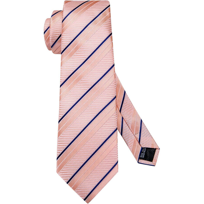 Краватка чоловіча Dubulle з квітковим візерунком Paisley, шовкова краватка, в смужку, комплект з нагрудною хустинкою для весілля та бізнесу (B Рожевий)