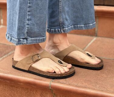 Сндалі шкіряні Ledersandalen анатомічні з корковою устілкою, тауп (Taupe), 41 EU, Іспанія