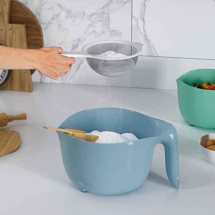 Mixing Bowl Set, Bowl Set, Mixing Bowls, Bowls, Baking Bowl, Mixing Bowl Set of 3 - [Mixing Bowl, Colander, Measuring Cup] - Reusable