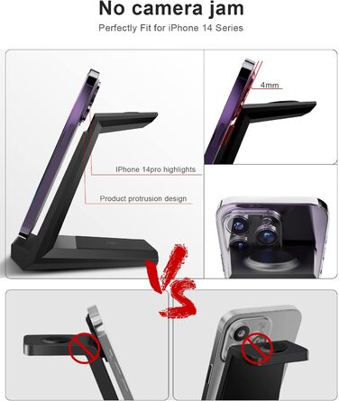 Бездротова зарядка 3-в-1 для Apple Watch, iPhone та AirPods Pro (білий/чорний)