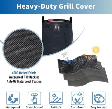 GFTIME 7030 Grill Cover for Weber Traveler 9010001 – Premium 600D Waterproof Storage Cover, compatible with Weber Traveler Gas Grill, optimal protection and mobility for your grill!