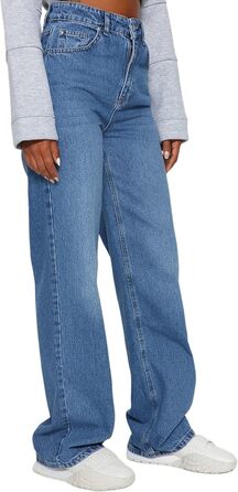 Джинси жіночі Trendyol з широкими штанинами та високою талією, блакитні