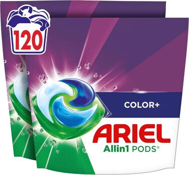 Капсули для прання кольорових речей Ariel Color+, 120 шт