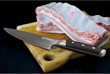 Кухонний ніж-топірець Kitory Hackmesser 18 см, з високоякісної нержавіючої сталі, з ручкою Pakkawood (Mtd06sde)