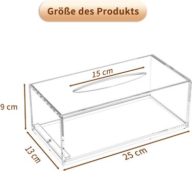 AITEE Acrylic Cosmetic Tissue Box: 25x13x9 cm Clear Tissue Box with Magnetic Lid for Dining Room, Bathroom, Bedroom, Office, Coffee Table, Car