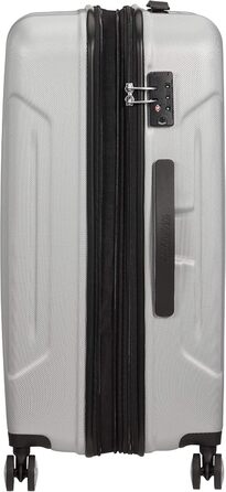 Валіза American Tourister Tracklite Spinner, велика, розширювана, 120 л, срібляста, 67 см
