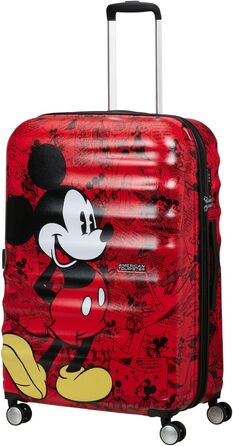 Чемодан American Tourister Wavebreaker Disney FL Spinner L, 77 см, 96 л, червоний (Mickey Comics)