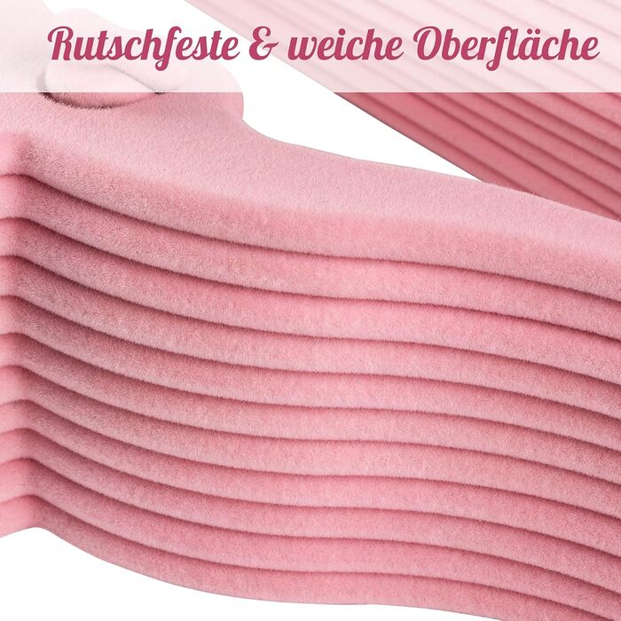 Набір велюрових дитячих вішалок 28 шт: 20 вішалок для одягу та 8 роздільників для дитячої шафи, з додатковим гачком, неслизькі, економія місця, рожеві