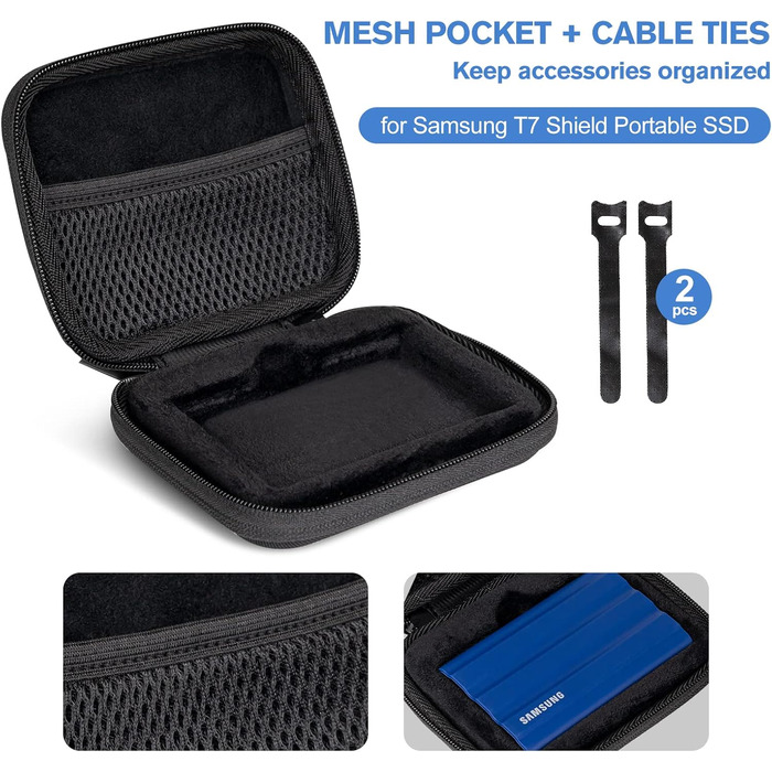 Чохол ProCase для SSD Samsung T7/T7 Touch (500GB/1TB/2TB) - міцний, захисний, чорний
