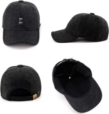 Зимові шапки Gisdanchz 7-7 1/2 з відкидними навушниками, унісекс для роботи та спорту на відкритому повітрі (Чорний)