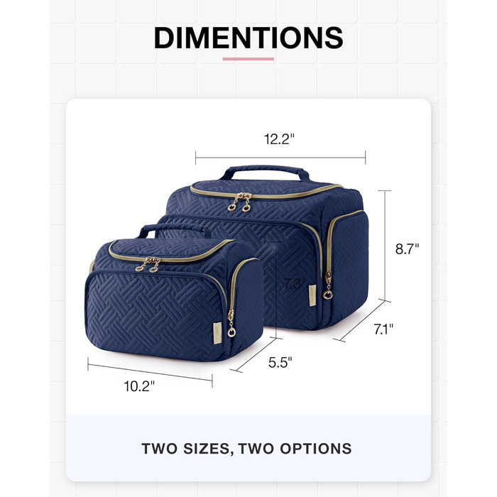 BAGSMART Косметичка для подорожей велика, Navy Blue (Військово-морський блакитний)