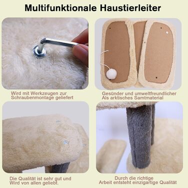 Сходинка для собак Mekidulu, 2/3/4/5 сходинок, регульована висота, сходинка для котів, для літніх котів, знімні та миючі подушки, для маленьких собак, водонепроникна