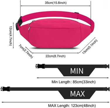 Сумка на пояс для жінок та чоловіків. Ідеальна для туризму, фітнесу, їзди на велосипеді, активного відпочинку та подорожей. Сумка-шоппер, гаманець, пакунок (D1-rose, червоний)