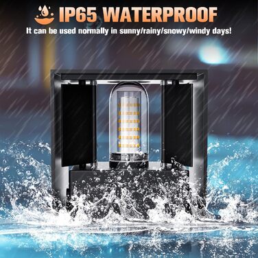 Настінне освітлення YrgePowk 2 шт. з LED лампою G9, зовнішнє та внутрішнє, IP65, регульований кут освітлення, тепле світло 3000K, чорний