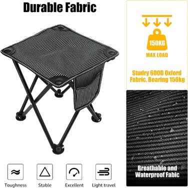 Складний стілець MATEPROX: легкий, портативний, для відпочинку на природі, риболовлі, кемпінгу та саду