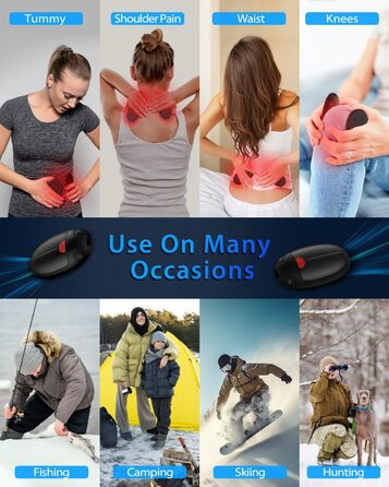 Електричні грілки для рук, набір 2 шт. - USB, 20 годин тепла, 3 температурні режими, для спорту та Raynaud's/Артрит, чорний