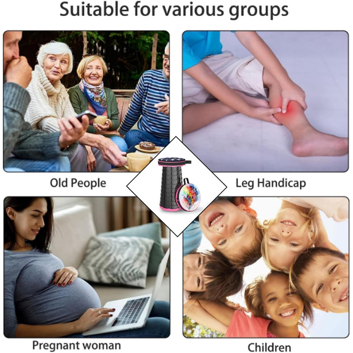 Складний стільчик Alevmoom 2024 з подушкою, для кемпінгу, подорожей, риболовлі. Міцний, витримує до 200 кг, телескопічний, регульований.