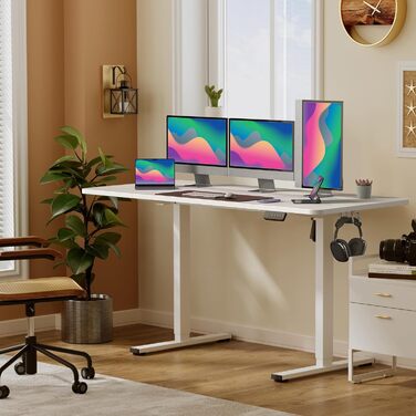 VOSATRON Electric Height Adjustable Desk 160x60cm with Memory Control & Anti-Collision Technology - Black Frame/Black Top