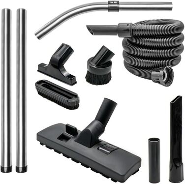 Набір шлангів сумісний з Kärcher WD серії WD1 WD2 WD3 WD4 WD5 WD6 WD7: 9-ти частинний комплект (шланг, труба, насадка для підлоги, насадка для щілин, щітка) для пилососів Kärcher