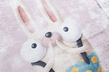 Дитячий килим TAPISO Emma, рожевий, 160x230 см, з антиковзким покриттям, принт, можна прати, ÖKO-TEX