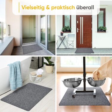 Килимок Entrando 40x60 см - для дому та вулиці - бавовна - неслизький, миючий, міцний - під двері - для входу, тераси, балкону (сірий)