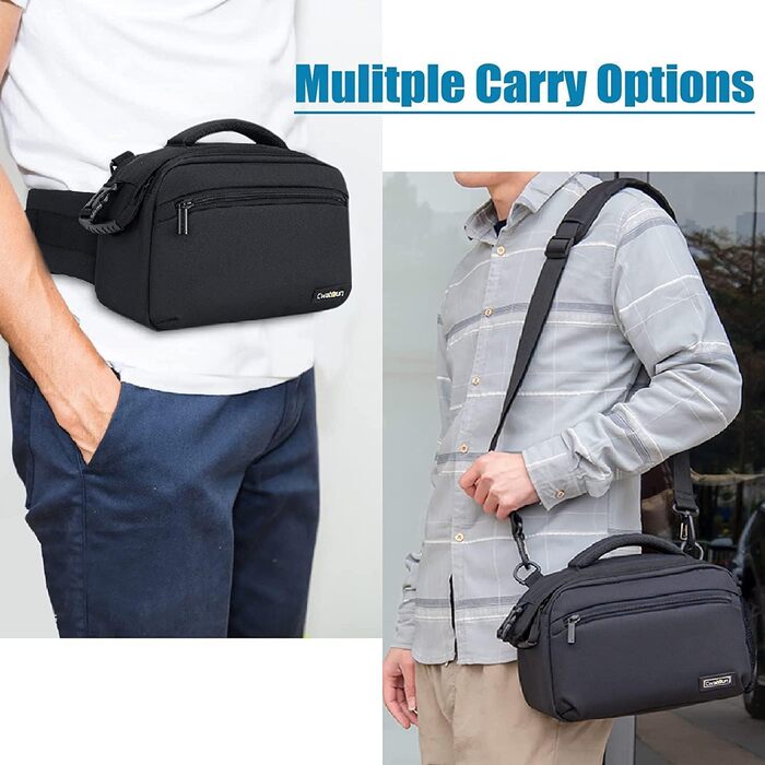 Водонепроникна сумка для камери на пояс/через плече Cwatcun для DSLR/SLR, чорна