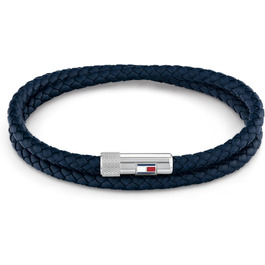 Чоловічий шкіряний браслет Tommy Hilfiger з магнітною застібкою (повністю чорний)