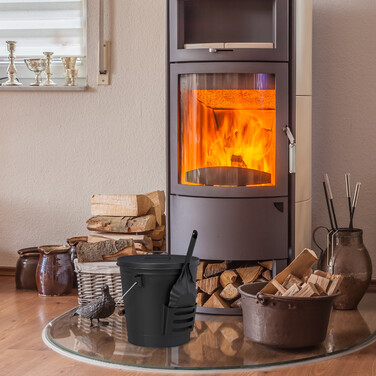 Relaxdays Ash Bucket with Lid and Scoop