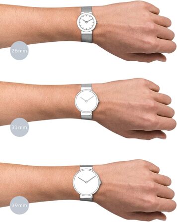 Годинник Bering жіночий кварцовий на браслеті Milanais, сталевий корпус 26 мм, сапфірове скло, 5 ATM, 10126 (10126-369)